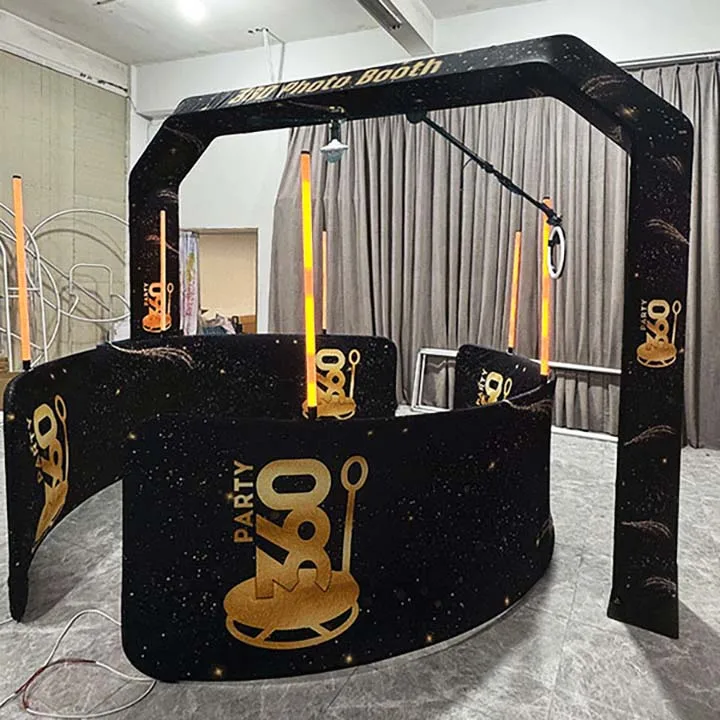 2024 Fashion Popular Overhead 360 Photo Booth Rotating Machine Scene Pl With Fill Light Lamp Manual 360 Photo Booth Magnet Top