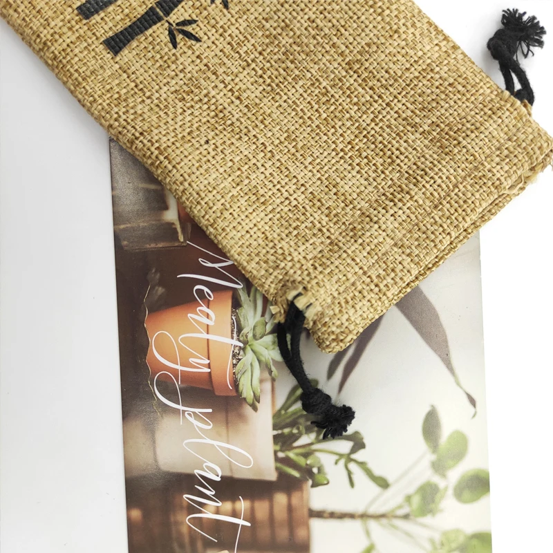 Custom Natural Eco Friendly Small Jute Burlap Sack Bag Custom Logo