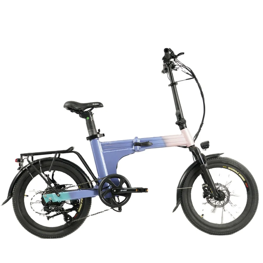 20' Portable 250W electric folding bike Rear Hub Motor Drive Foldable E Bicycle
