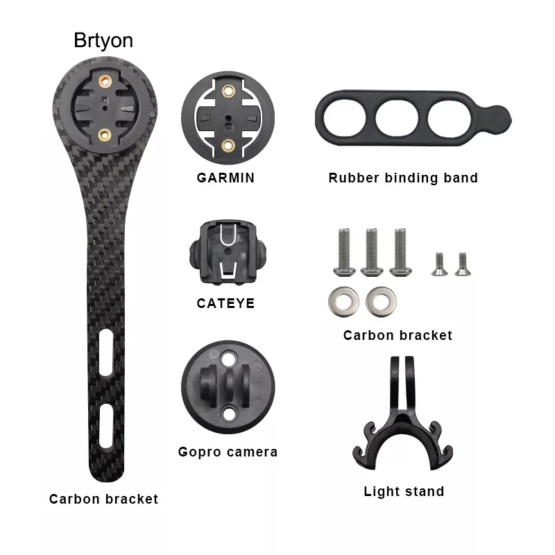 Bicycle Computer Stopwatch Full Carbon Fiber Cycling For Garmin Cateye Bryton Gopro Road Bike Speedometer Mount Light Holder