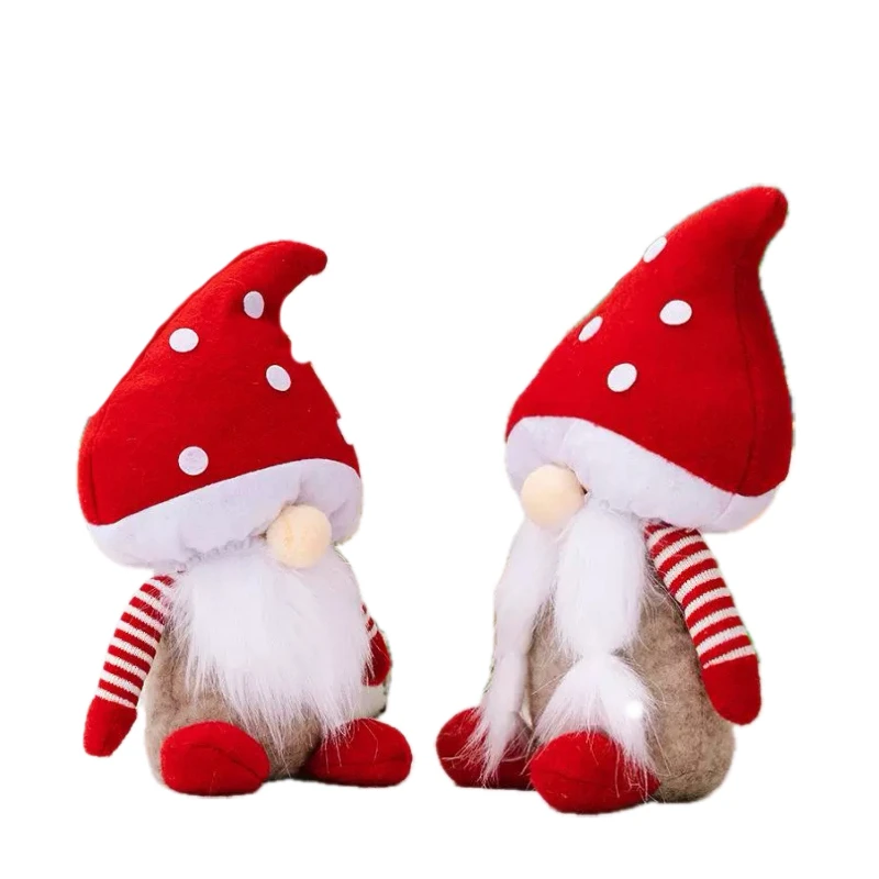 Exclusive polka dot red hat old man mushroom toys Christmas plush Dolls