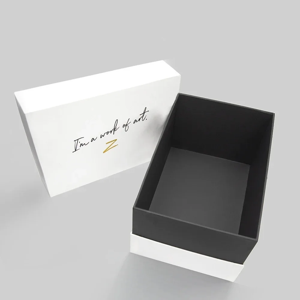 Custom Luxury High Quality Rigid Cardboard Packaging White Removable Lid Paper Gift Boxes With Neck