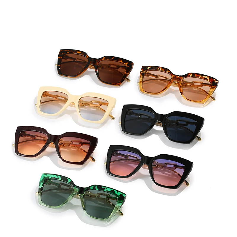 France Fashion Cat Eye Sunglasses Women Square Chain Designer Sun Glasses Wholesale Luxury Eyewear 3212