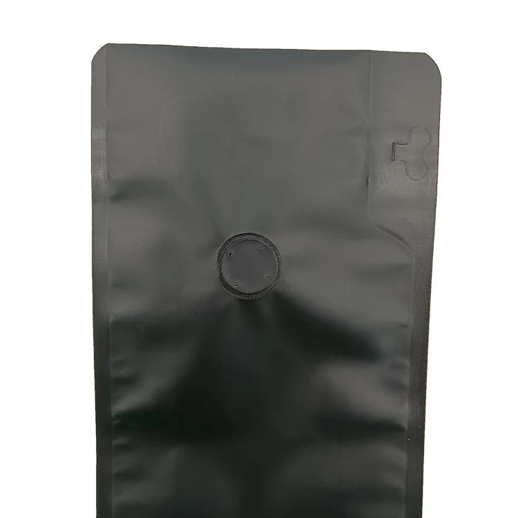 Custom Printed Flat Bottom Compostable Stand up Pouch Premium Kraft Paper Coffee Bags Laminated Material With One-way Valve