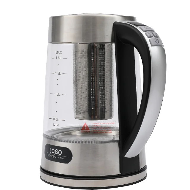 Home Appliance 1500w Fast Boil Cordless High Borosilicate glass electric Water kettle for tea