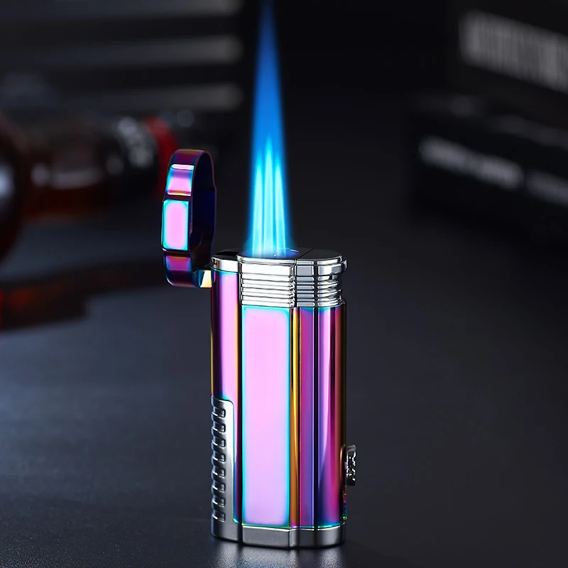 Cigar Cigarette lighter Strong windproof three fires torch with cigar