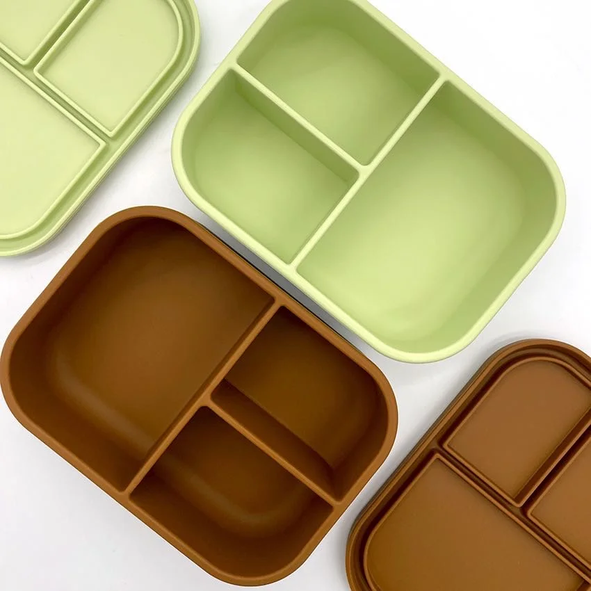 Eco-friendly Silicone 3 Square Lunch Box