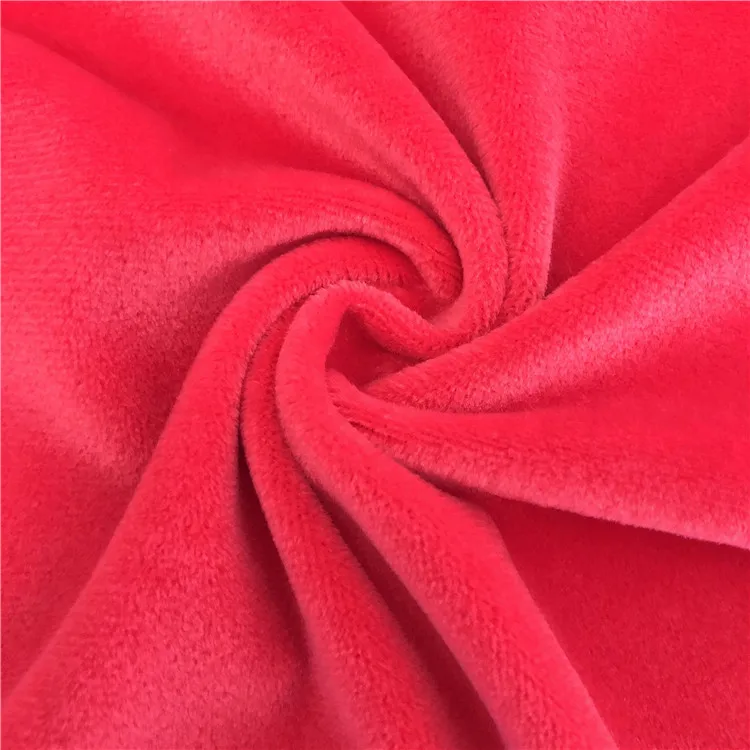 Solid color 1.5mm pile one side brushed super soft stretch plush velboa fleece minky fabric for pillow cases