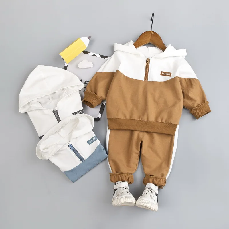 2022 spring autumn 2pcs baby clothing sets children boys infant casual hooded pullover pants toddler girls kids clothes