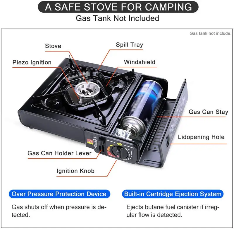 Alocs Tourist Gas Stove Camping Accessories Portable Outdoor Picnic Mini Single Burner Butane Propane Kitchen Gas Stoves