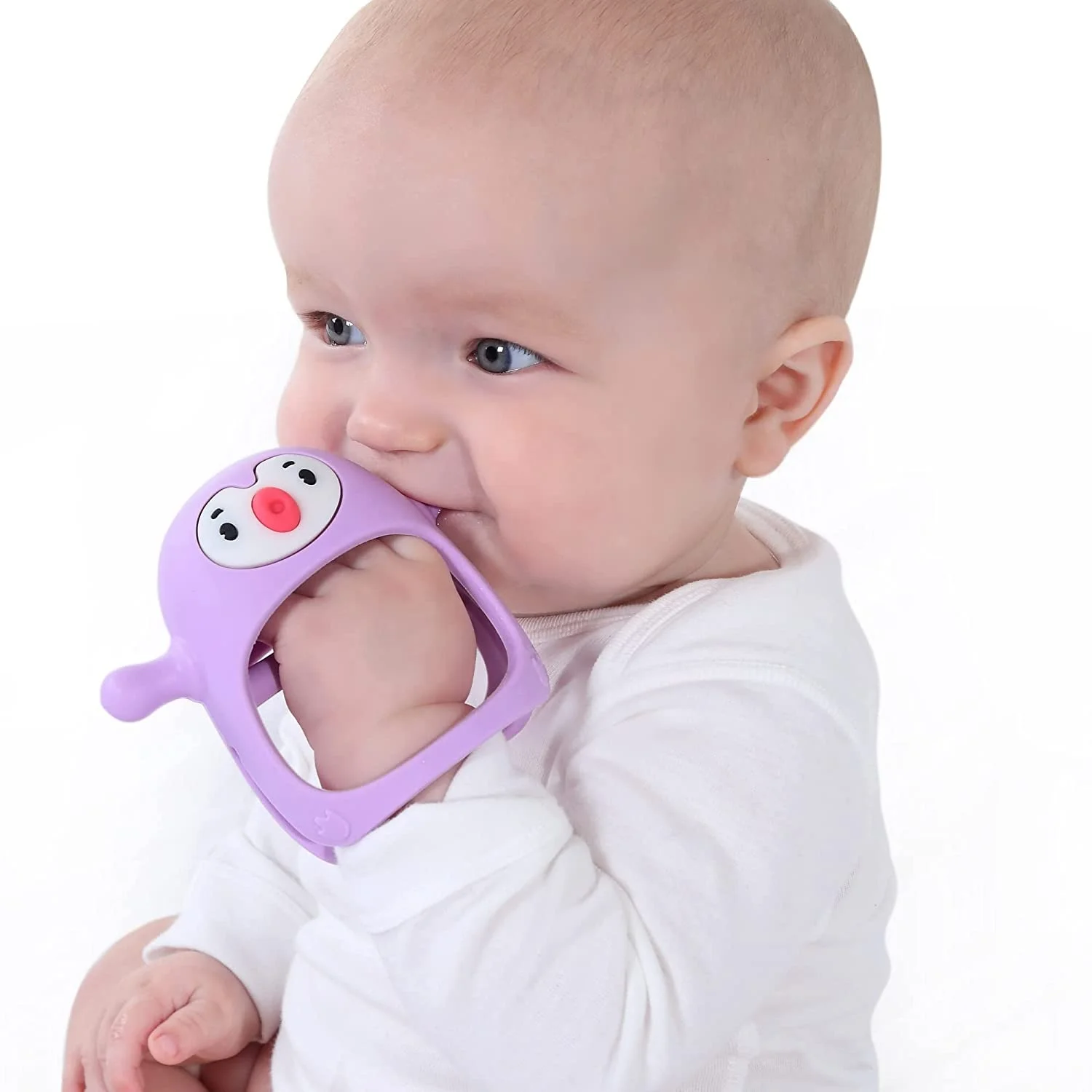 Smile Mia Penguin Brothers never give up baby silicone finger teether stop thumb sucking baby teethers silicone toys