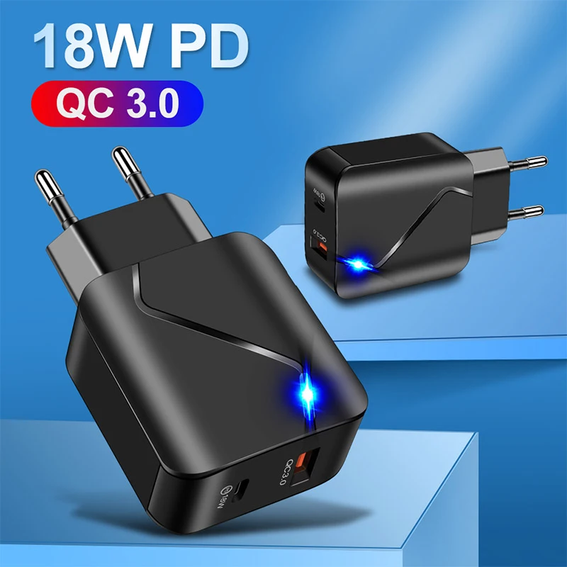 18 Вт мини стены USB зарядное устройство для мобильного телефона с разъемом спецификации Usb Type-c