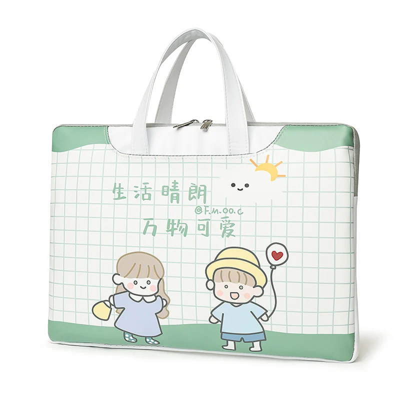 OEM Custom Printed Laptop Cases Business Travel PU Leather Laptop Bag Light Cute Girls Waterproof Laptop Sleeve For Women