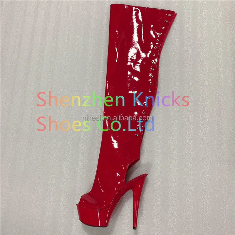 15cm high boots with knee-high boots clubs Cosplay pole dancing shoes boots After fine hairtail mouth high knee-high boots