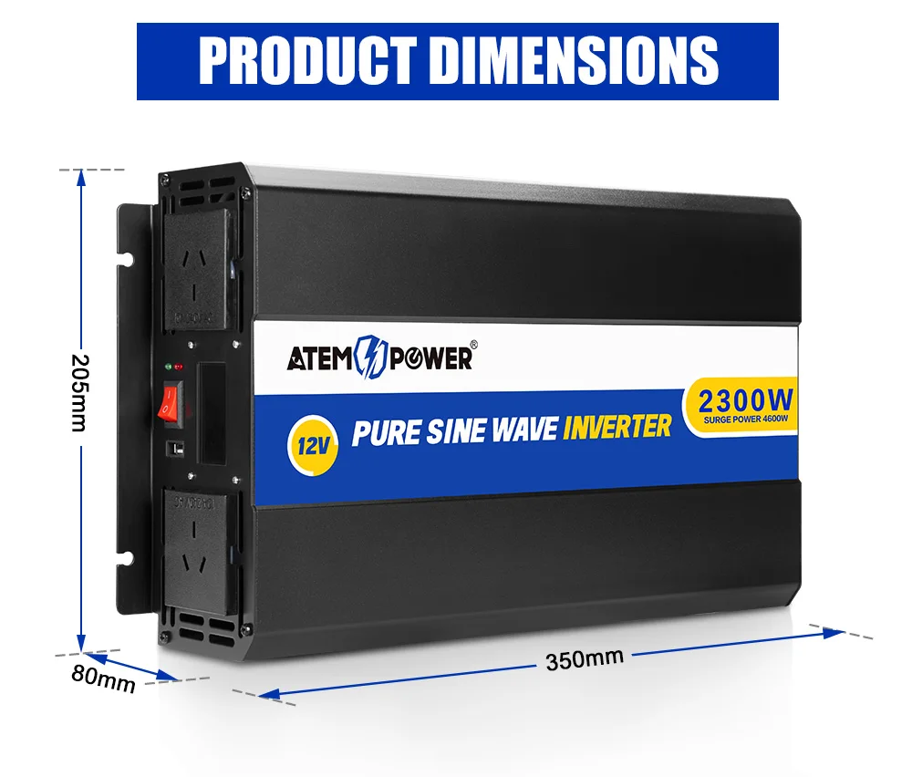 Инвертор синусоидальной волны ATEMPOWER 2300-4600 Вт от 12 до 240