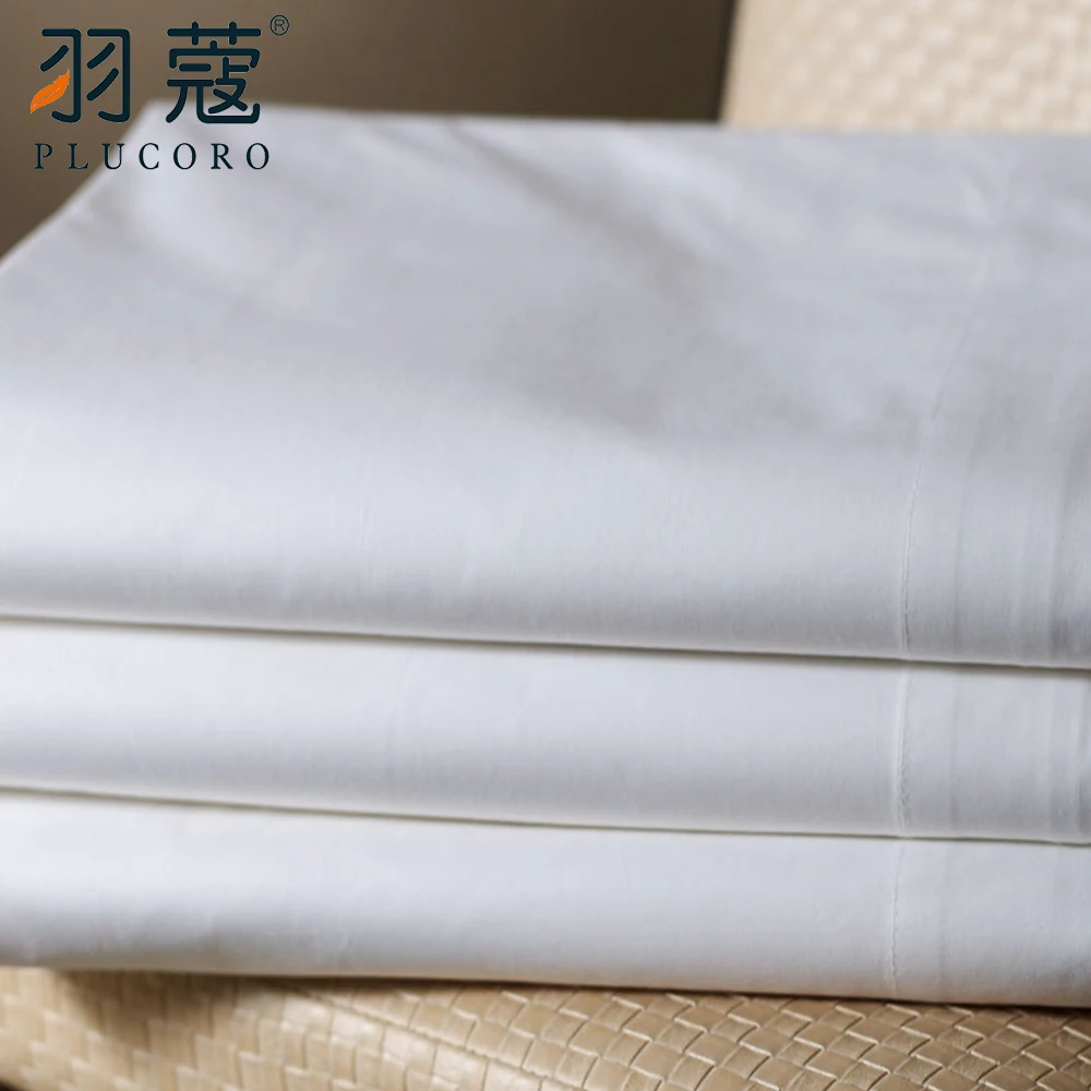 Hotel Bedding Set Luxury Latest Design 300TC  Cotton Bed Sheet Linen White Hotel Bed Linen