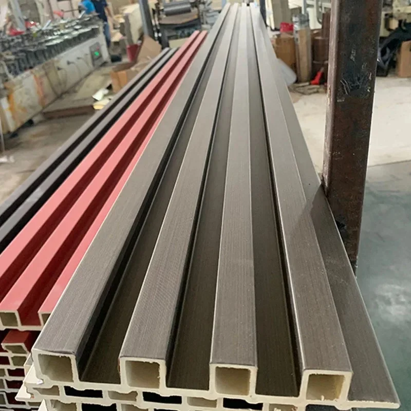 High-End Interior Aesthetic Ribbed PVC Wall Coverings Premium Lambrin WPC Paneling 3D Wall Art