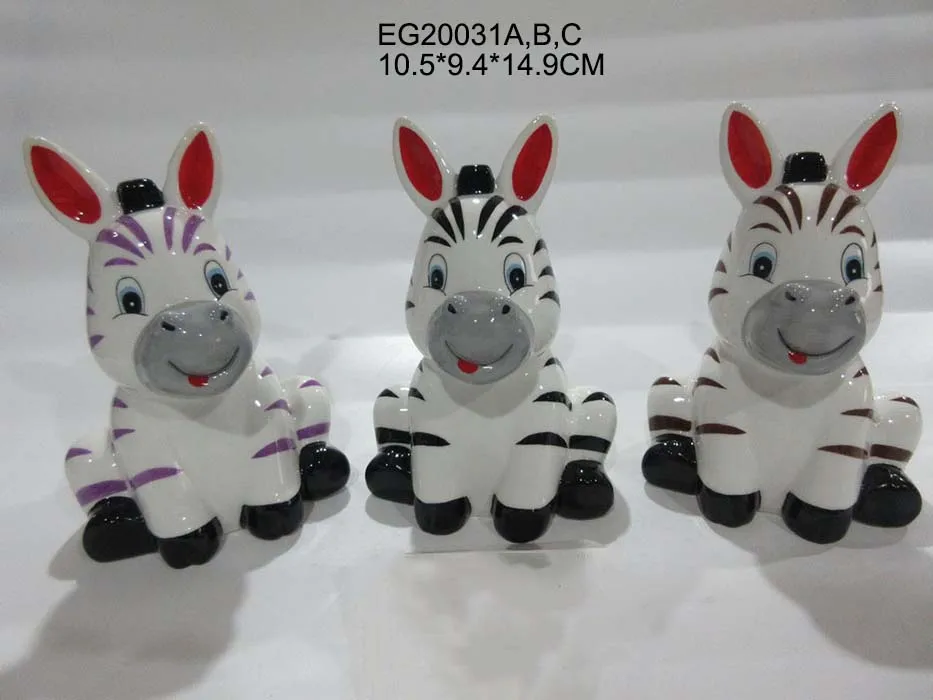 High quality Ceramic handmade crafts porcelain piggy bank for Children