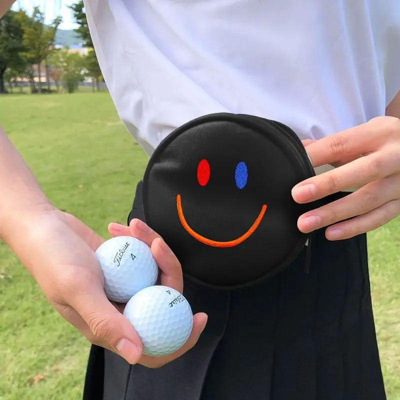 2023 Korean Outdoor Portable Polyester Zipper Smile Golf Mini Ball Bag