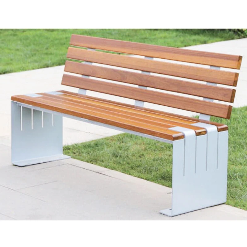 Outdoor seating table chair park bench garden sitting wood plastic composite wpc iron metal patio benches
