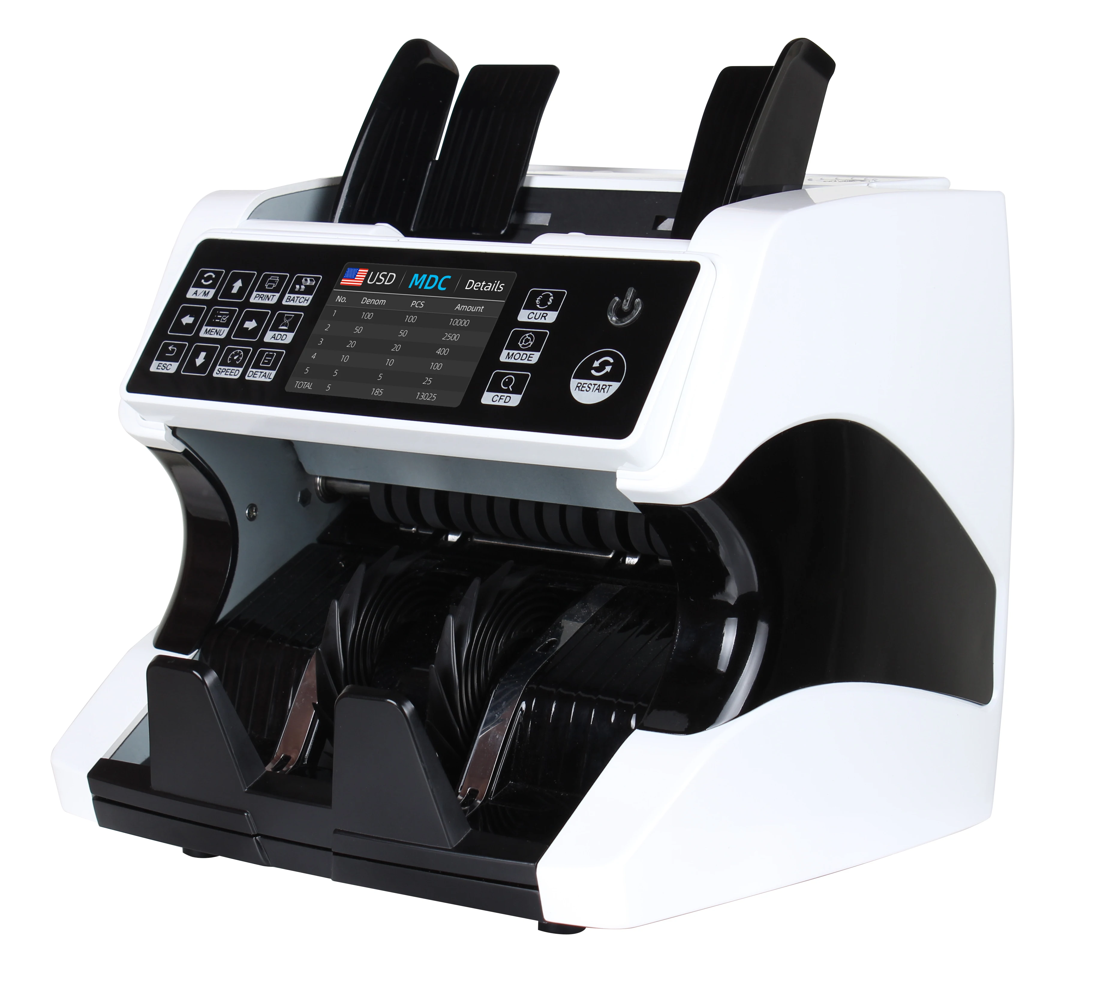 WT-920  Mix currencies Value bill counting machine note counter  with screen display printer