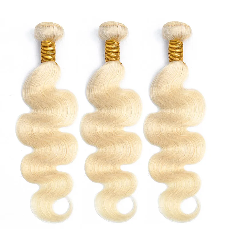 Wholesale Body Wave Virgin Hair Bundle 613 Cuticle Aligned Remy Hair 1 Piece Brazilian Hair Straight Deals with Honey Blonde