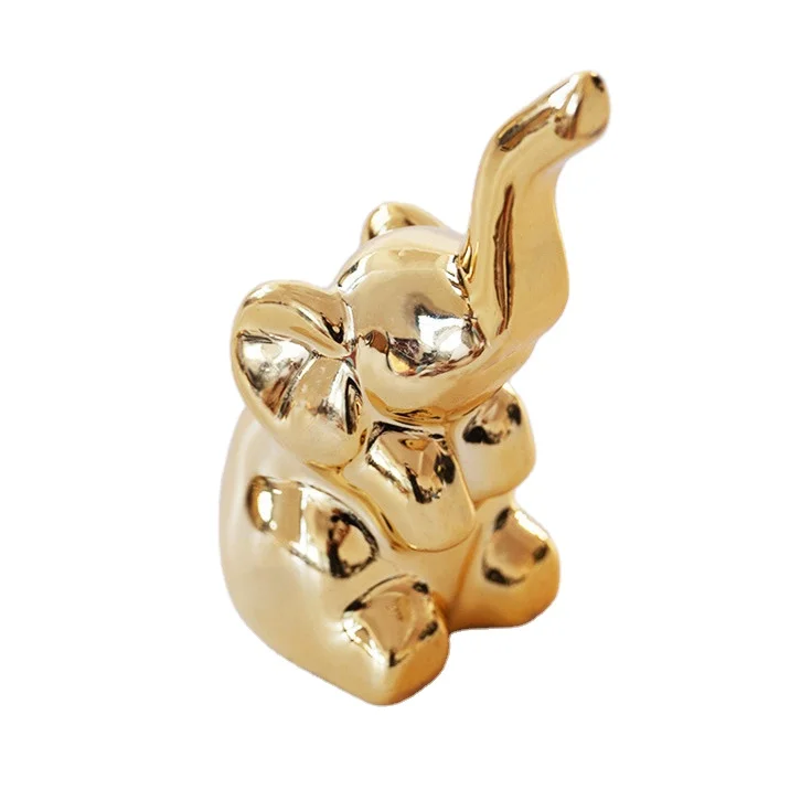 Custom logo Wedding favor girl gift fashion Gold Elephant ceramic Ring Holders jewelry plate for rings bracelets necklaces