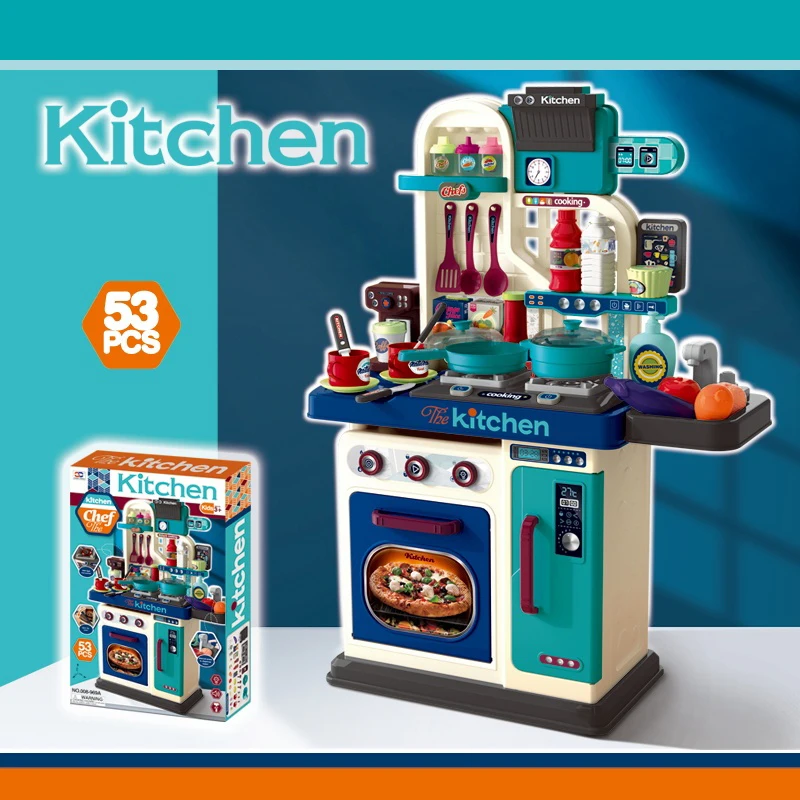 KSF Kids New Simulated Cooking Kitchen Toys Plastic Games Water Outlet Kitchenware Pretend Play Toys for Kids Children Toys ABS