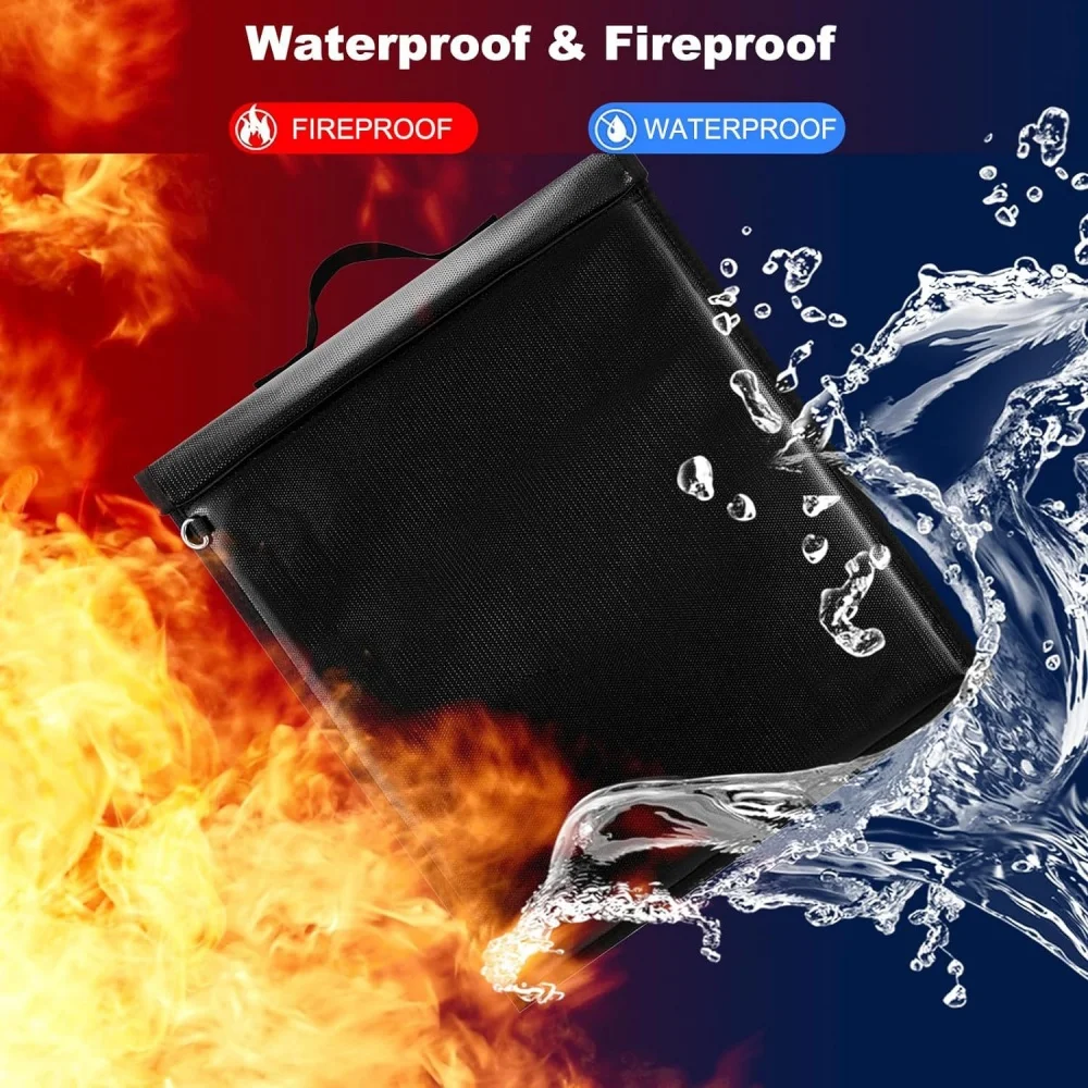 Fireproof Bag Fireproof Document Bags Fireproof Safe and Water Resistant Bag for Money, Legal Documents, Files, Valuables