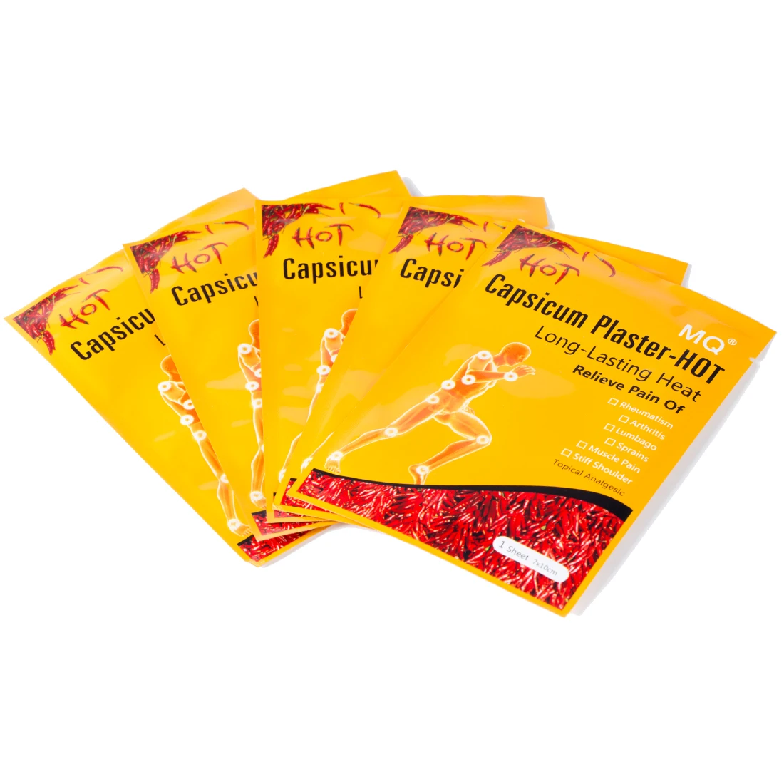 MQ Hot sell capsicum plaster hot for knee patch relieving back neck joint knee pain 7*10cm/sheet