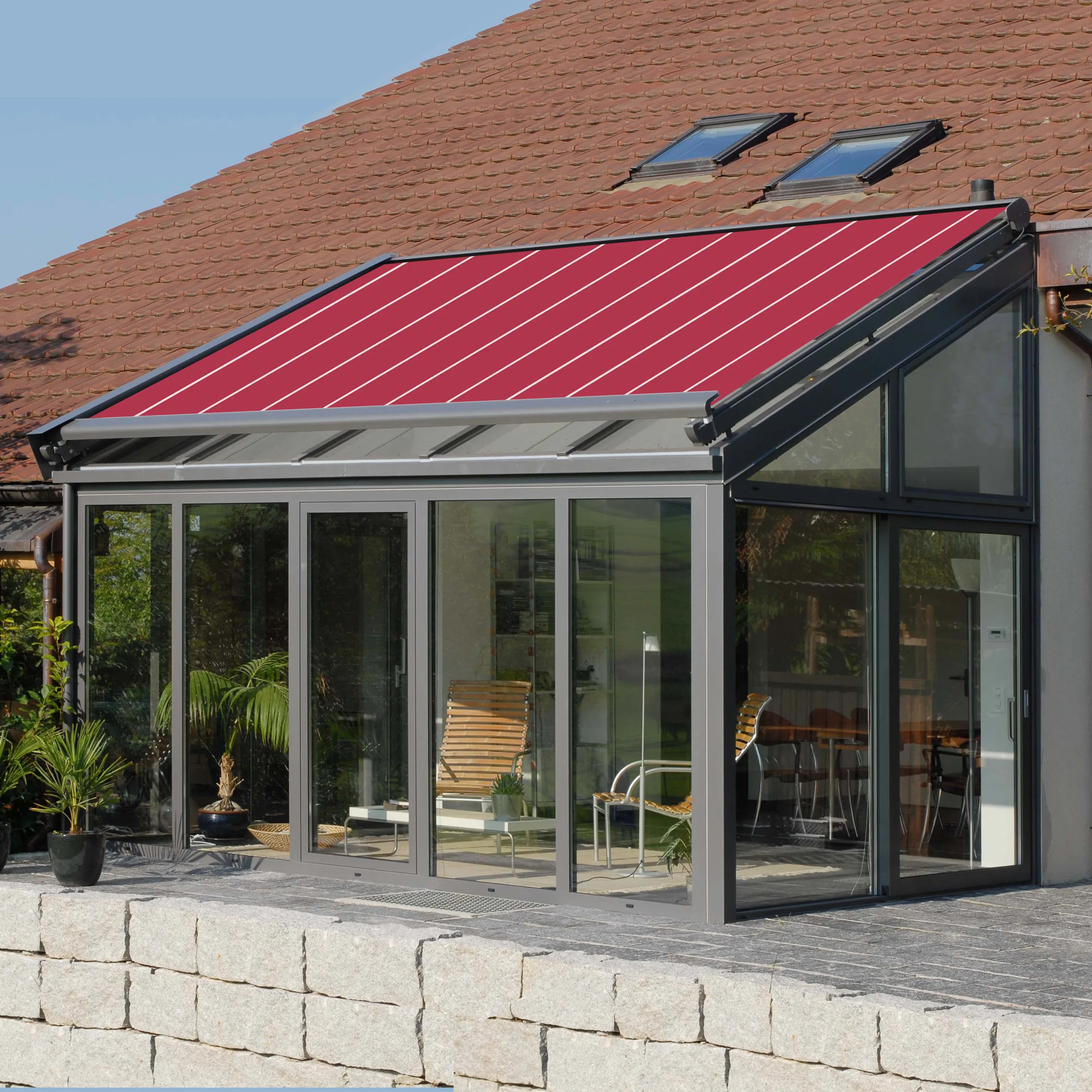 Electric awning outdoor awnings telescopic sun room glass house balcony canopy heat insulation is prevented bask in canopy