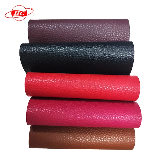 PVC leather for placemat, label, mouse pad,  Lychee pattern customized 1.7mm leather Double-sided two- color leather
