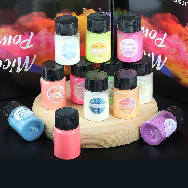 Флуоресцентная Фотолюминесцентная бутылка Osbang, 20 г, светится в темноте, 12 цветов, для творчества