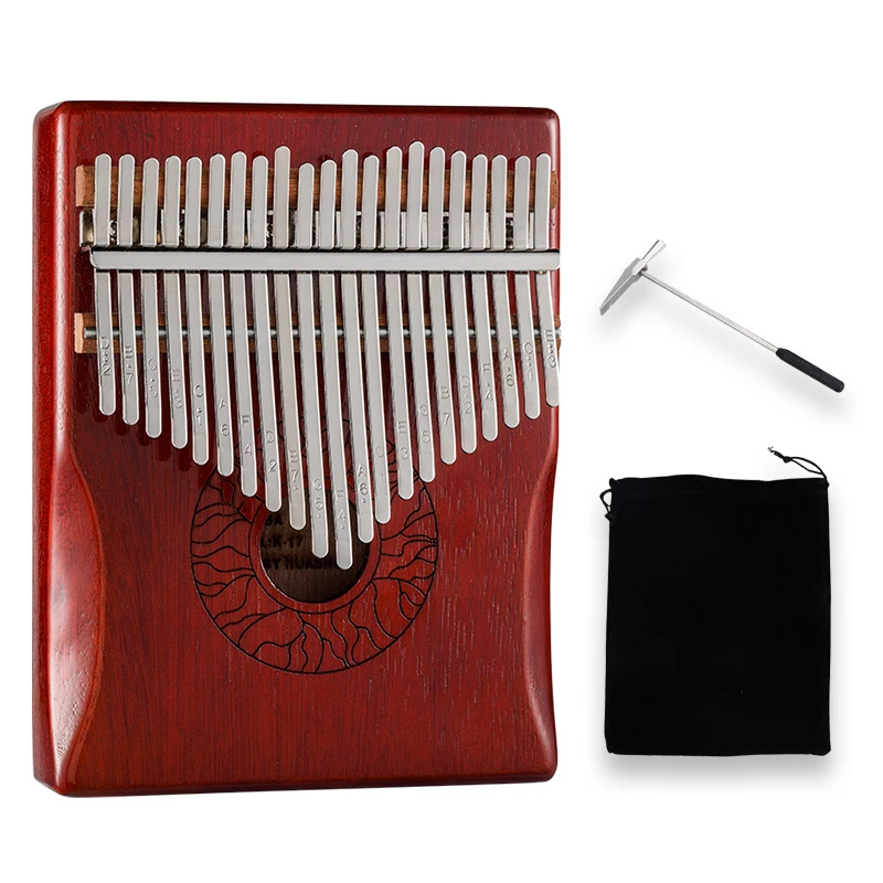 Hluru Wholesale Kalimba Wooden Thumb Piano Musical Instrument Toy 21 Key KHD21