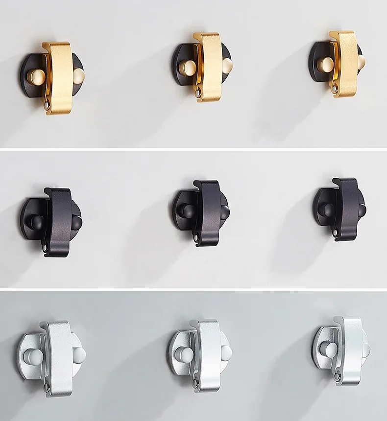 Black Nordic Decoration Coat Hook Wall-mounted Metal Living Room Closet Clothes Single Hidden