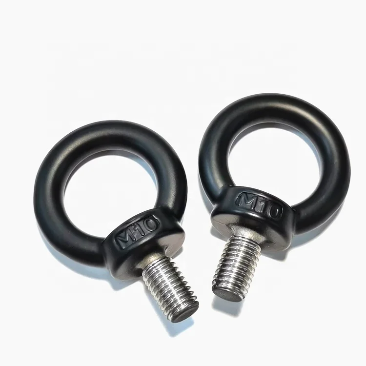 Factory Direct High Quality M10 Stainless Steel Black Ring Hook Lifting Eye Bolts Bolt Type