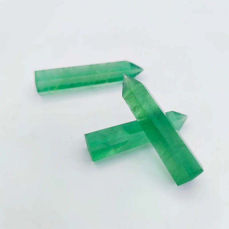 
High Quality Green Fluorite Specimen Quartz Wand Crystal Point 