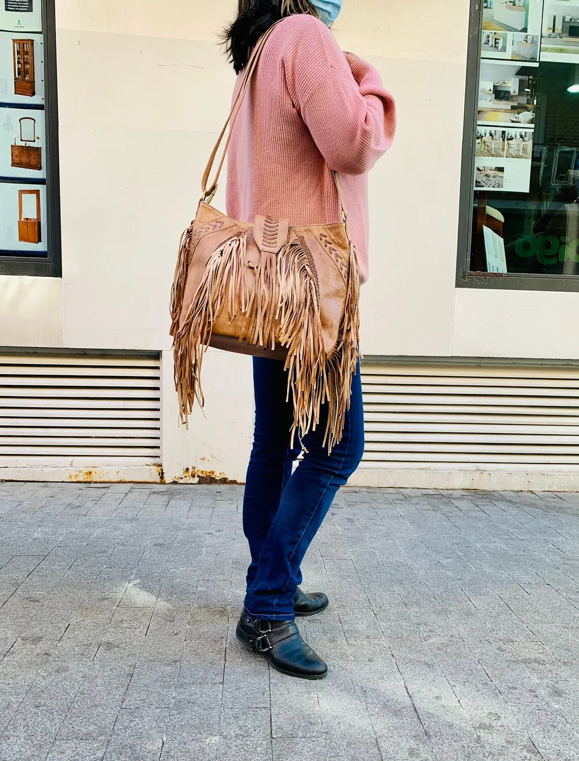 High Quality Boho Fringed Leather Shoulder Bag Crossbody Hippie Bag for Women Wholesale Manufacturer