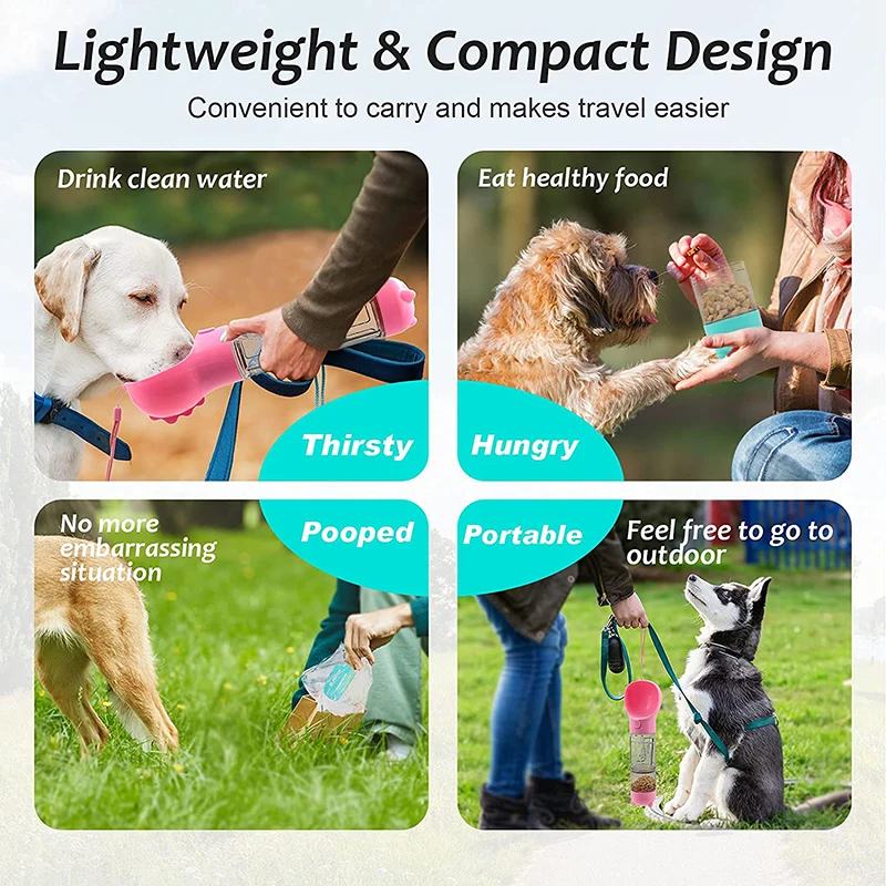  Outdoor Leak Proof Food Grade Travel Drinking Feeding Portable Pet Dog Water