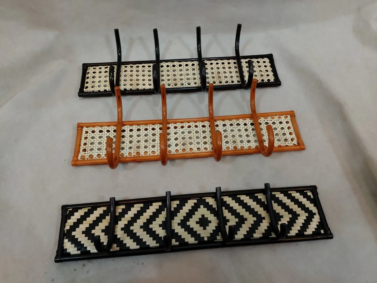 Rattan Wall Hooks Clothes Hat Hanging Hook Crochet Cloth Holder Organizer Hangers Decor  made in Vietnam