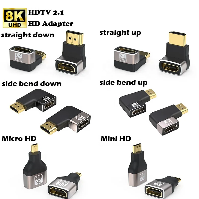 OEM, лидер продаж, преобразователи HDMI Full HD 8K, 90 градусов или 270 адаптер HDMI
