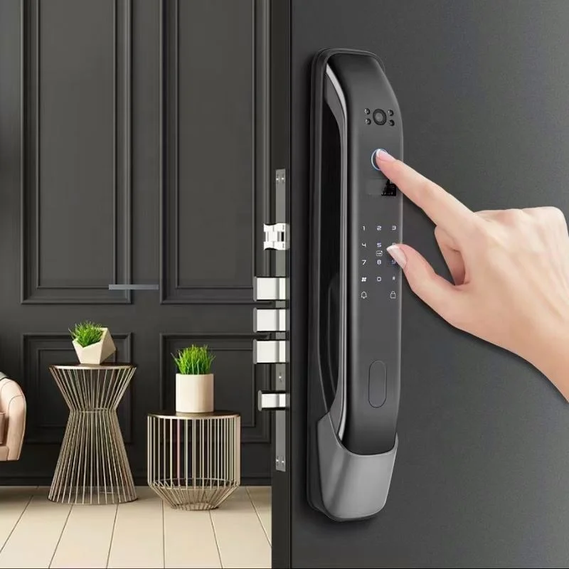High Security electronic intelligent guangdong main gate fingerprint digital handle door wifi phone remote smart locks