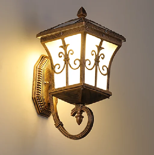 Solar sensor wall light for garden fence exterior wall lighting outdoor waterproof wall lights vintage lamp fixtures