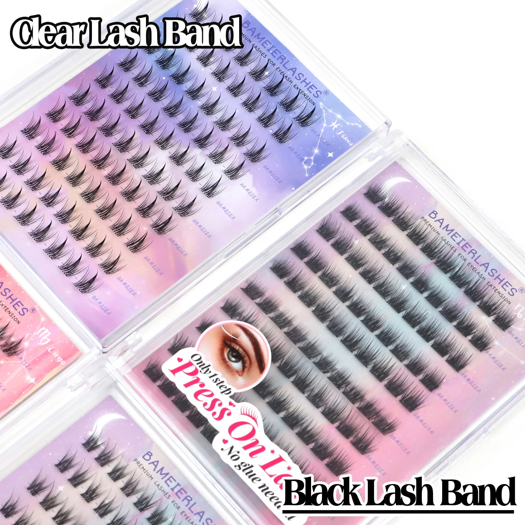 Factory Price Diy Lash Segment Korea Reusable Self Adhesive Eyelash no Glue no Eyeliner