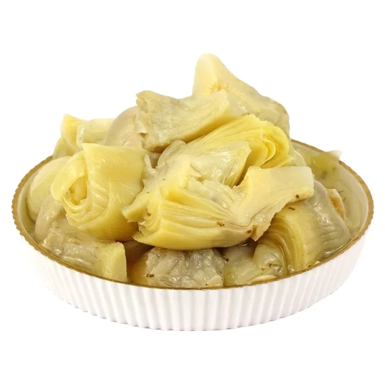 Quarter Artichokes preserved in brine contain of Water and Salt and acids manufacturing in Egypt all sizes are available.