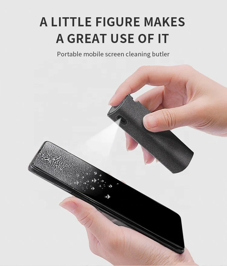 Mini 2 In 1 With Microfiber Screen Wiper For  Computer Tv Mobile Screen Cleaner Spray