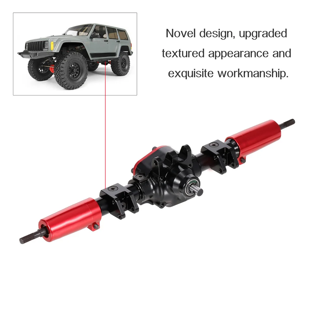 RC Car CNC Metal Front / Rear Axle with Protector for 1:10 RC Crawler Car Axial SCX10 II 90046 90047