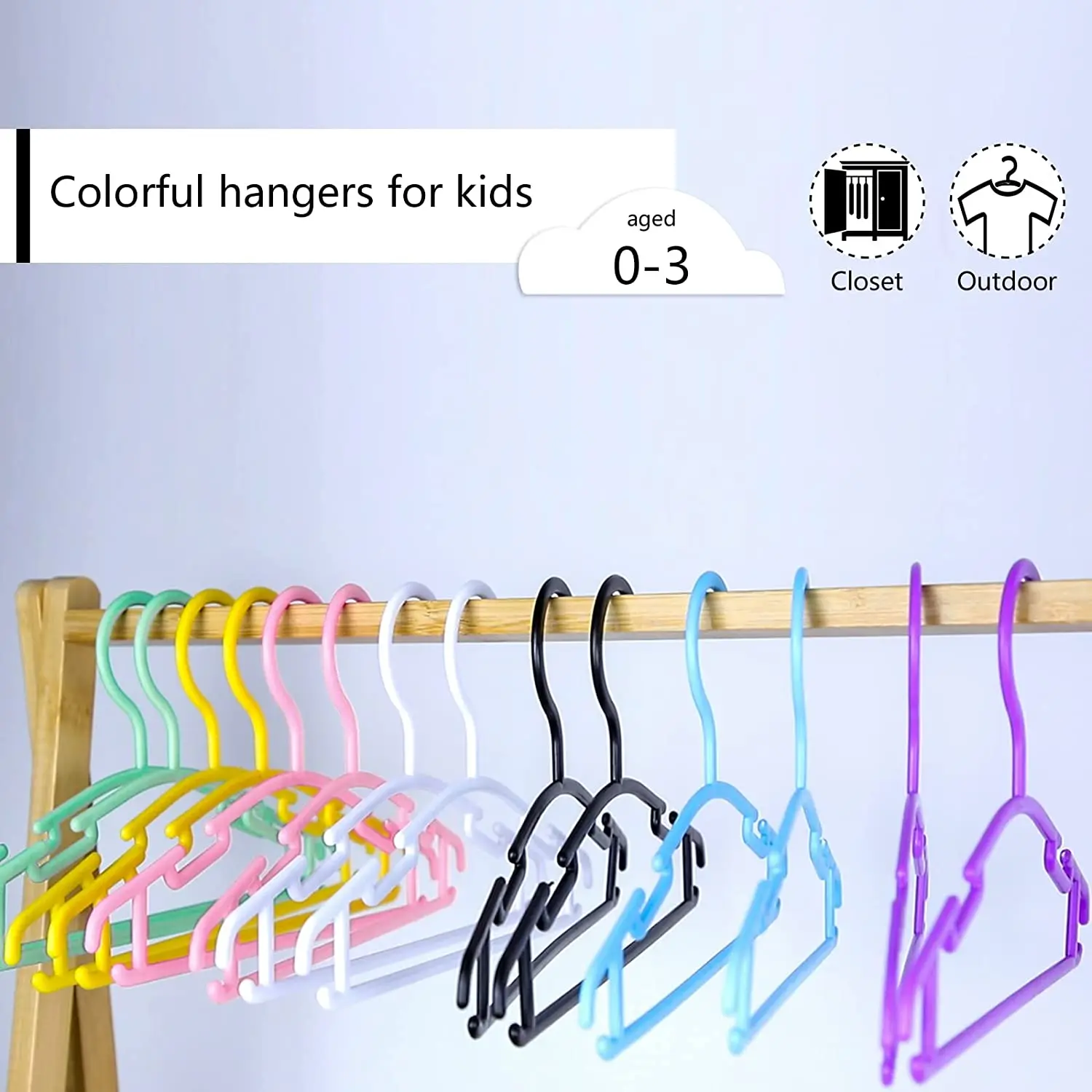 Multi-functional multi-hook wardrobe clothes hanger household plastic baby plastic clothes hanger wholesale