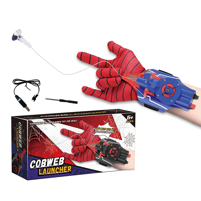 Superhero Role-Play Spiderman Ejector Launcher Wrist Toys With Gloves Cosplay Bow And Arrow Web String Shooter Toys For Boys