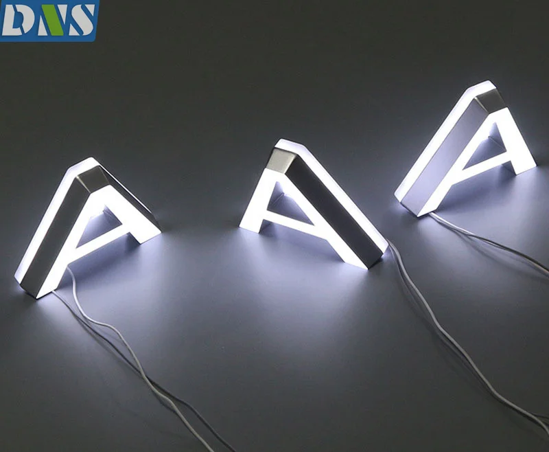 Denison storefront signs outdoor light alphabet letter acrylic led edge lit base sign colorful